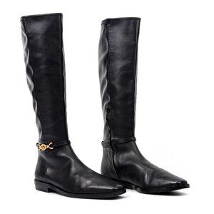 Sam Edelman Women Clive Black Leather Zip Riding Equestrian Knee Boots size 7.5